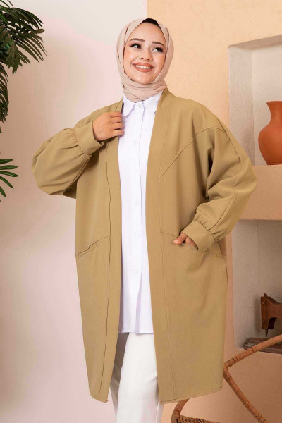 Yanları Cepli Atlas Ceket