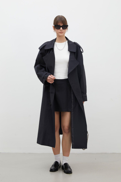 KOPENHAG OVERSIZE TRENÇKOT SİYAH KOPENHAG OVERSIZE TRENÇKOT SİYAH
