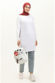 Penye Tunik 10645-05 Beyaz Penye Tunik 10645-05 Beyaz