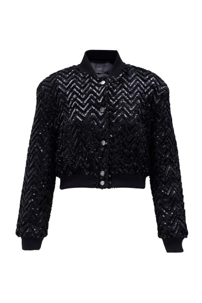 Limited Edition Serisi Zigzag Shine Bomber Siyah Limited Edition Serisi Zigzag Shine Bomber Siyah