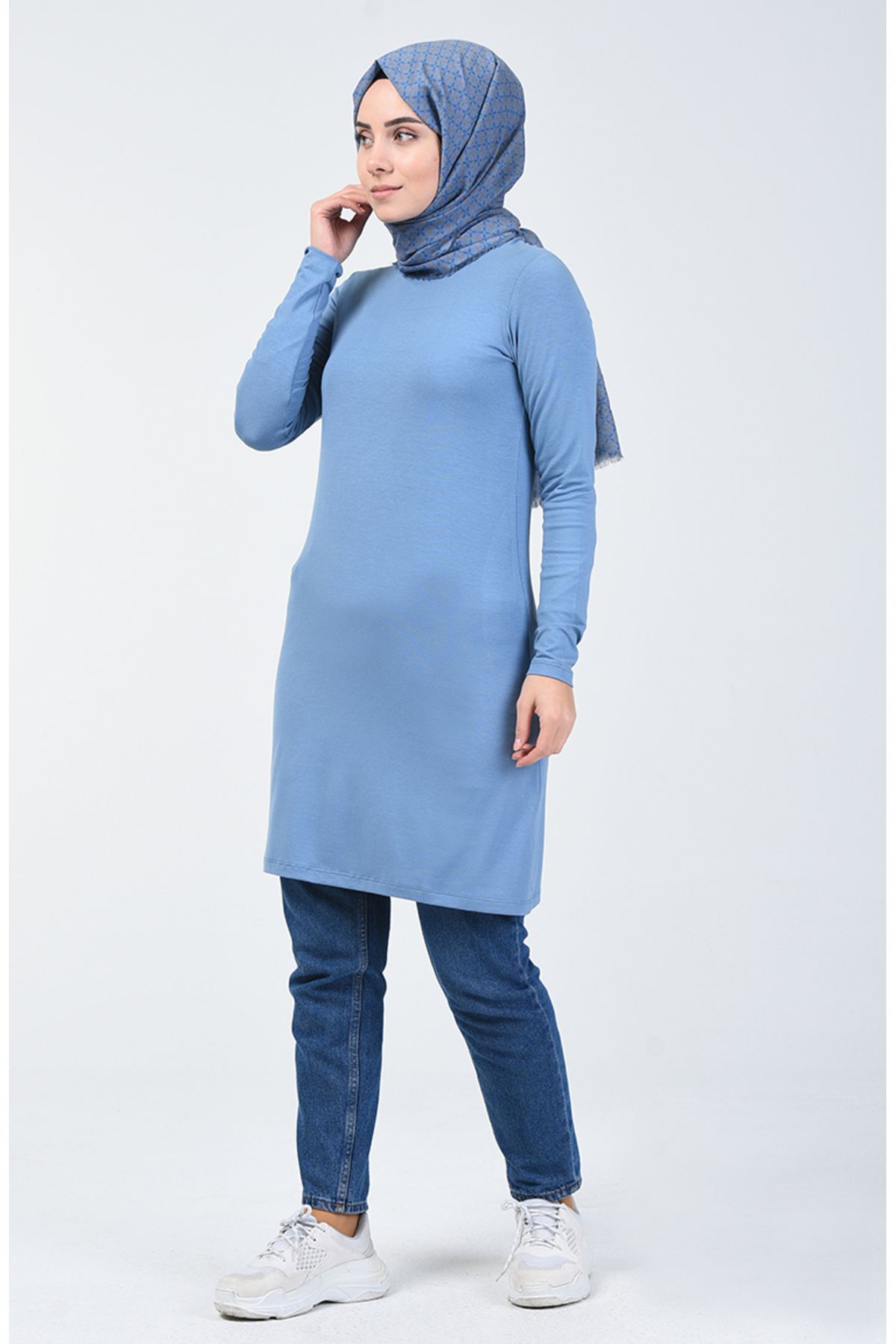 Penye Tunik 10645-01 İndigo Penye Tunik 10645-01 İndigo
