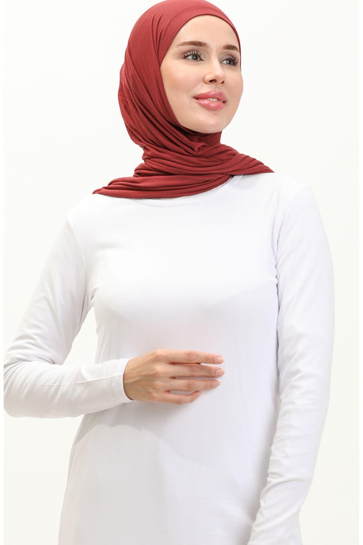 Penye Tunik 10645-05 Beyaz Penye Tunik 10645-05 Beyaz