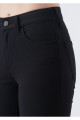Nila Kadın Siyah Dar Paça Jeans Kot Solmaz Toparlayıcı Pantolon