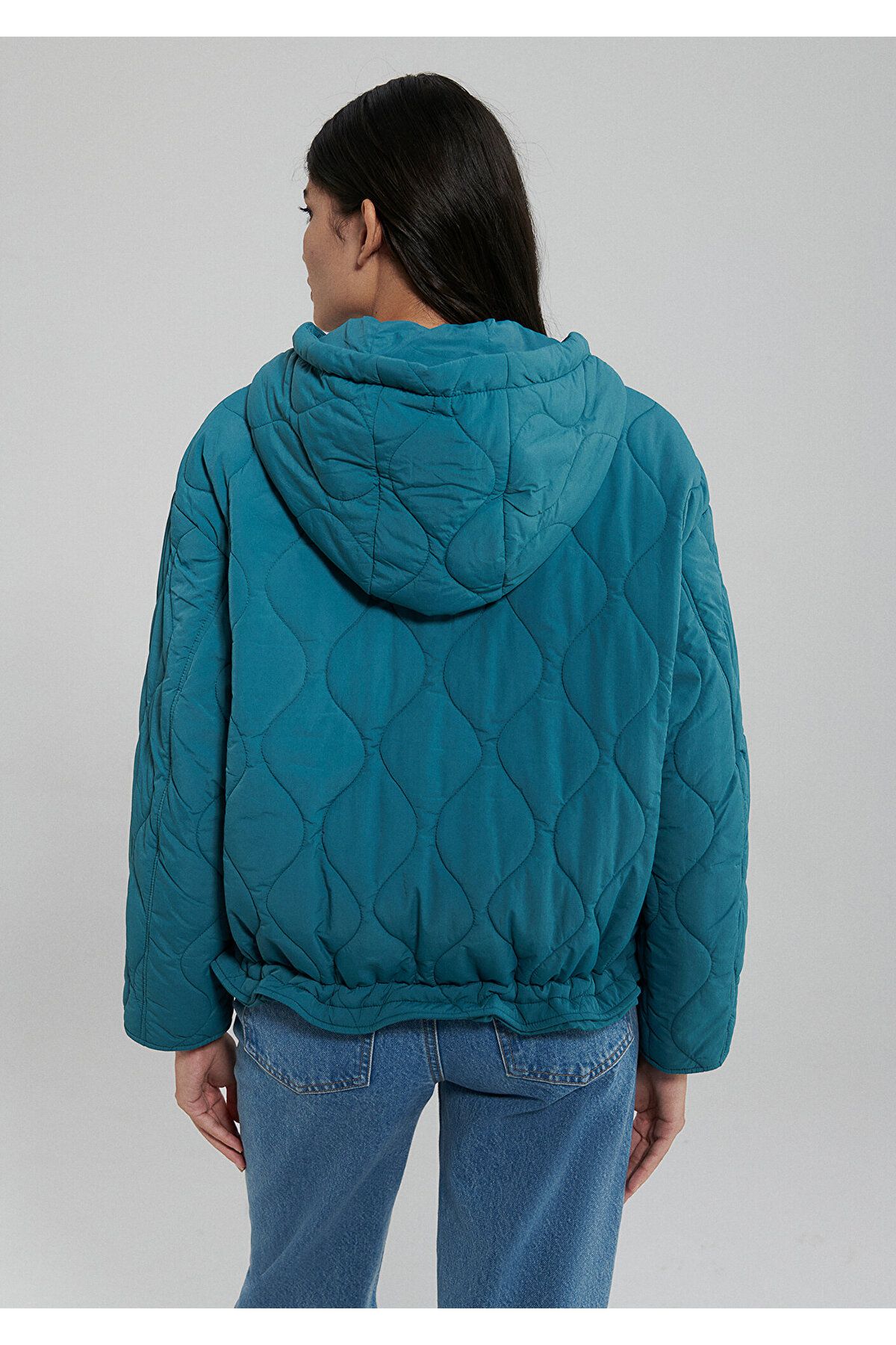 Kapitone Beli Bağcıklı Mavi Ceket Oversize / Geniş Kesim 1110323-70753 Kapitone Beli Bağcıklı Mavi Ceket Oversize / Geniş Kesim 1110323-70753