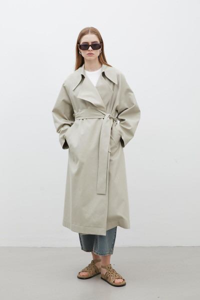 OVERSIZE GENİŞ YAKA TRENÇKOT YEŞİL OVERSIZE GENİŞ YAKA TRENÇKOT YEŞİL