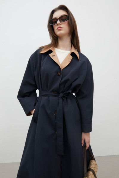 MILANO OVERSIZE TRENÇHKOT LACİVERT