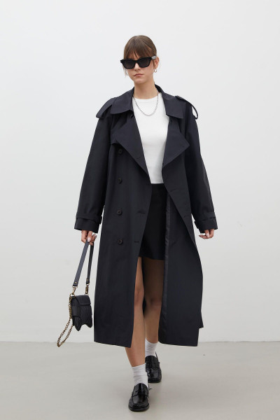 KOPENHAG OVERSIZE TRENÇKOT SİYAH KOPENHAG OVERSIZE TRENÇKOT SİYAH