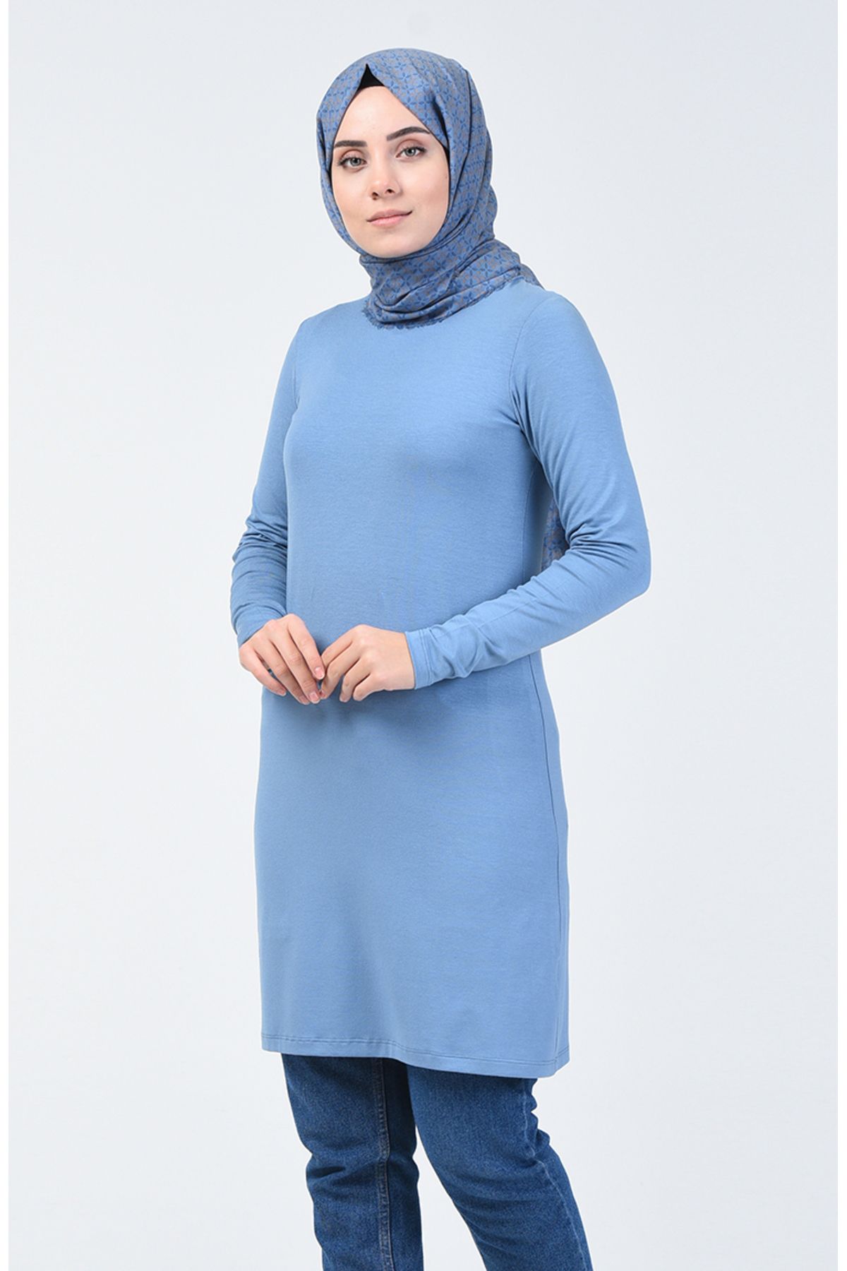 Penye Tunik 10645-01 İndigo Penye Tunik 10645-01 İndigo