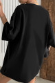 Siyah Basic Düz Baskısız Oversize Salas Boyfriend Kadın T-shirt Siyah Basic Düz Baskısız Oversize Salas Boyfriend Kadın T-shirt