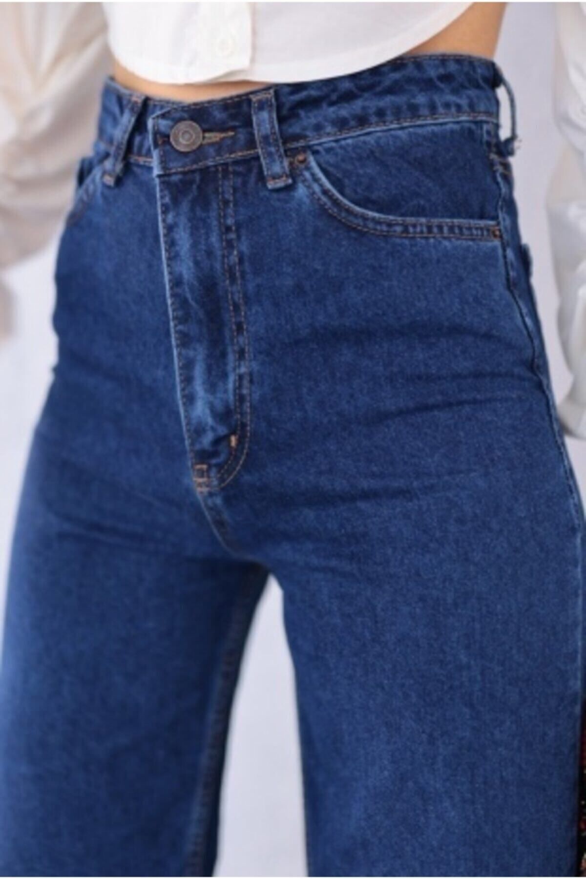 Kadın Yüksekbel Likralı Palazzo Jeans Kadın Yüksekbel Likralı Palazzo Jeans