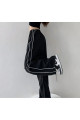Siyah Beli Lastikli Şeritli Paraşüt Baggy Pantolon