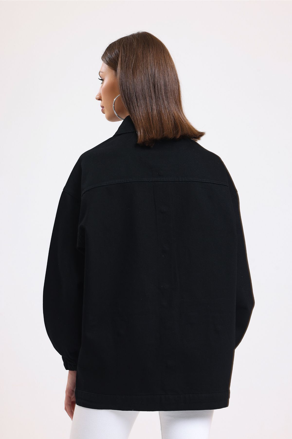 Kadın Siyah Oversize Kot Ceket 00150 Kadın Siyah Oversize Kot Ceket 00150