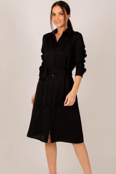 Kadın Siyah Uzun Gömlek Elbise ARM-22K001141 Kadın Siyah Uzun Gömlek Elbise ARM-22K001141