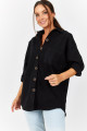 Kadın Siyah Oversize Kaşe Cepli Gömlek Arm-22Y001156 Kadın Siyah Oversize Kaşe Cepli Gömlek Arm-22Y001156