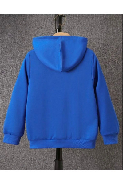 Saks Mavi Fermuarlı Kapüşonlu Sweatshirt Saks Mavi Fermuarlı Kapüşonlu Sweatshirt