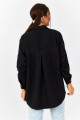 Kadın Siyah Oversize Kaşe Cepli Gömlek Arm-22Y001156 Kadın Siyah Oversize Kaşe Cepli Gömlek Arm-22Y001156