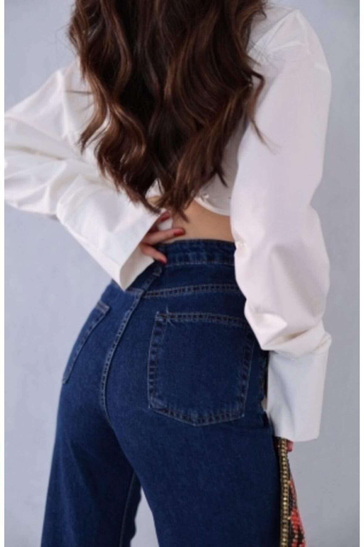 Kadın Yüksekbel Likralı Palazzo Jeans Kadın Yüksekbel Likralı Palazzo Jeans