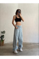 Karyıkama Toka Detaylı Bol Kesim Geniş Paça Rahat Baggy Jean Kot Salaş Kadın Pantolon Karyıkama Toka Detaylı Bol Kesim Geniş Paça Rahat Baggy Jean Kot Salaş Kadın Pantolon