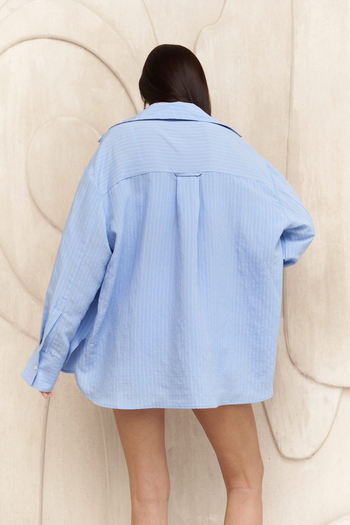 Mai Collection Eryn Mavi Oversize Gömlek Mai Collection Eryn Mavi Oversize Gömlek
