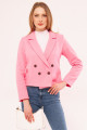 Kadın Pembe Kruvaze Yaka Gabardin Crop Ceket ARM-24Y001010 Kadın Pembe Kruvaze Yaka Gabardin Crop Ceket ARM-24Y001010