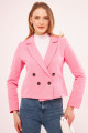 Kadın Pembe Kruvaze Yaka Gabardin Crop Ceket ARM-24Y001010 Kadın Pembe Kruvaze Yaka Gabardin Crop Ceket ARM-24Y001010