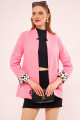 Kadın Pembe İkosiena Ceket Dik Yaka Kol İçi Leopar Desenli ARM-24Y001044 Kadın Pembe İkosiena Ceket Dik Yaka Kol İçi Leopar Desenli ARM-24Y001044