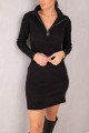 Kadın Siyah Yakası Fermuarlı Kaşkorse Diz Üstü Elbise ARM-24Y001001 Kadın Siyah Yakası Fermuarlı Kaşkorse Diz Üstü Elbise ARM-24Y001001