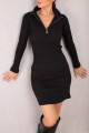 Kadın Siyah Yakası Fermuarlı Kaşkorse Diz Üstü Elbise ARM-24Y001001 Kadın Siyah Yakası Fermuarlı Kaşkorse Diz Üstü Elbise ARM-24Y001001