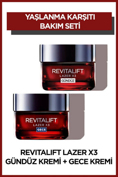 L’Oréal Paris Revitalift Gündüz + Gece Kremi Lazer x3 L’Oréal Paris Revitalift Gündüz + Gece Kremi Lazer x3