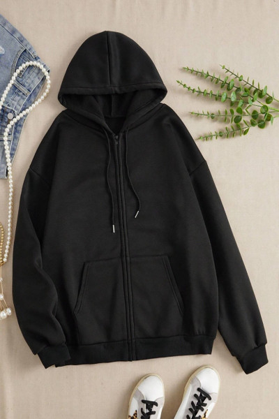 Unisex Kadın Erkek Kapüşonlu Fermuarlı Sweatshirt Polar Ceket Unisex Kadın Erkek Kapüşonlu Fermuarlı Sweatshirt Polar Ceket