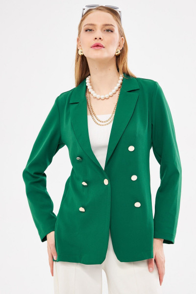 Kadın Zümrüt Düğmeli Ceket ARM-20K001151
