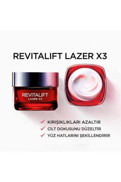L’Oréal Paris Revitalift Gündüz + Gece Kremi Lazer x3 L’Oréal Paris Revitalift Gündüz + Gece Kremi Lazer x3