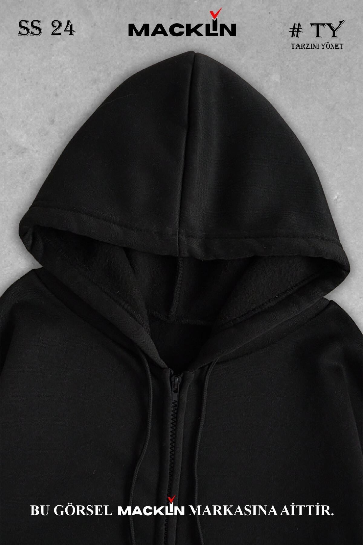 Unisex Kapüşonlu Basic Fermuarlı Sweatshirt Unisex Kapüşonlu Basic Fermuarlı Sweatshirt