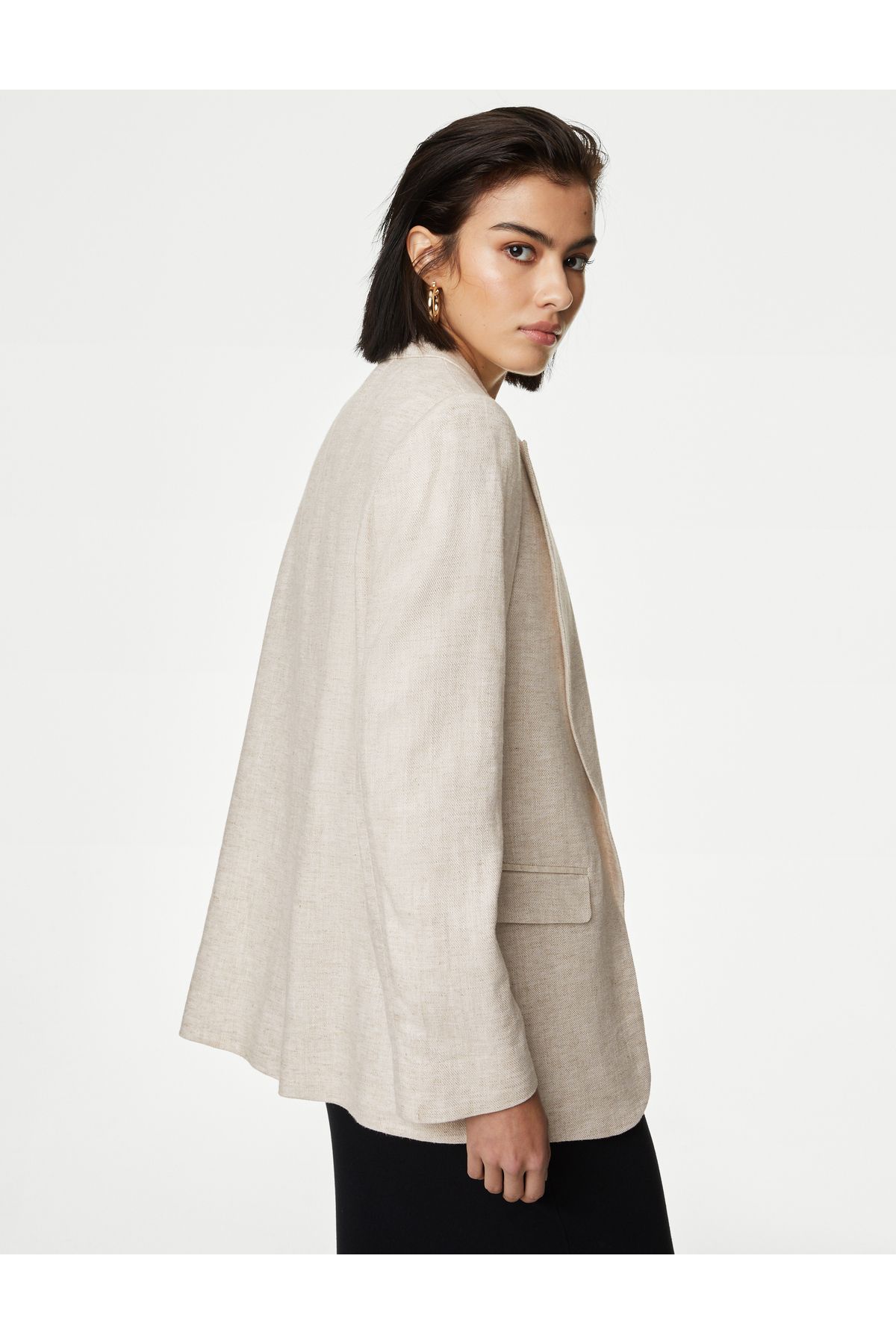 Relaxed Fit Keten Blazer Ceket Relaxed Fit Keten Blazer Ceket