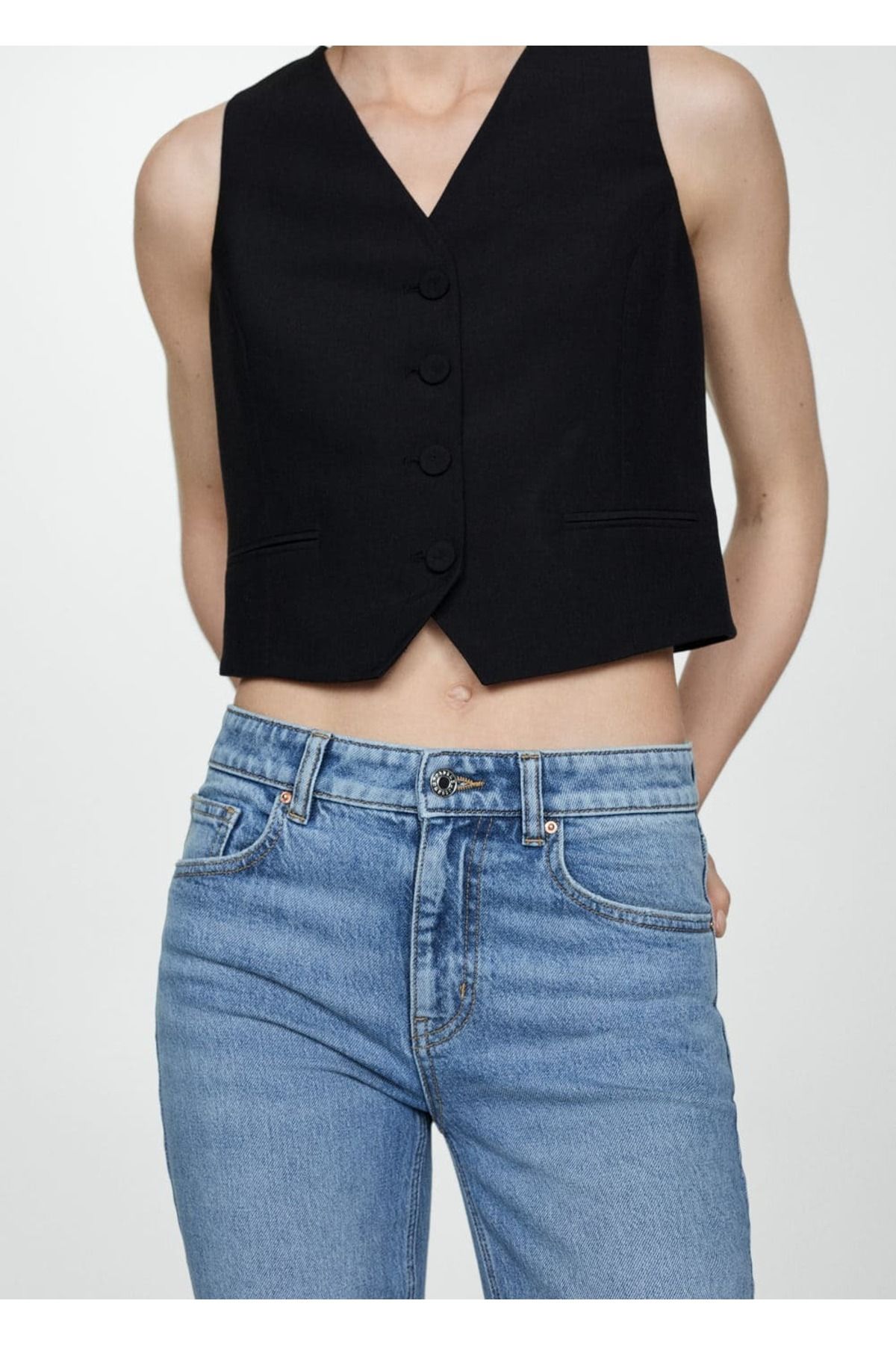Orta Bel Yırtmaçlı Düz Kesim Jean Orta Bel Yırtmaçlı Düz Kesim Jean