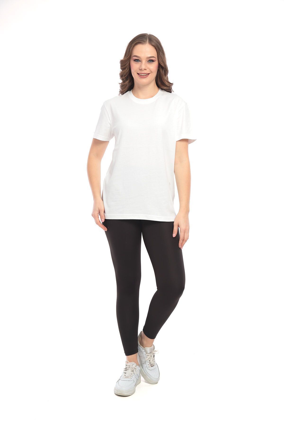 Kadın T-Shirt Pamuklu Basic Bisiklet Yaka Örme T-Shirt Relaxed Kadın T-Shirt Pamuklu Basic Bisiklet Yaka Örme T-Shirt Relaxed