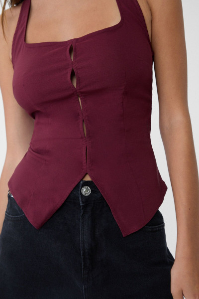 Pencere detaylı halter top Pencere detaylı halter top