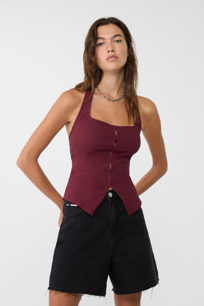 Pencere detaylı halter top Pencere detaylı halter top