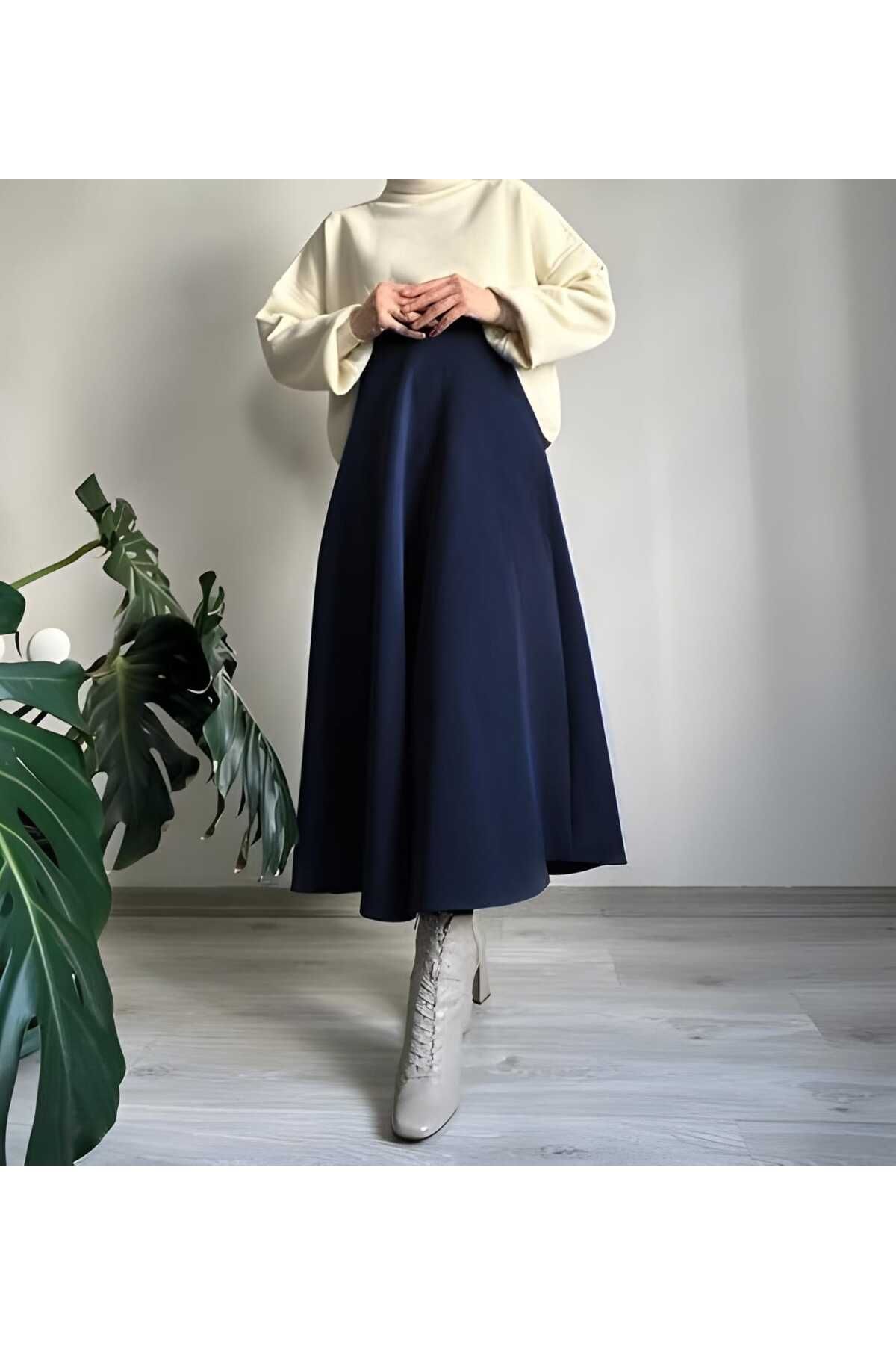 Moda Alfabe Puf Scuba Tesettür Kloş Etek Yeni Moda Alfabe Puf Scuba Tesettür Kloş Etek Yeni