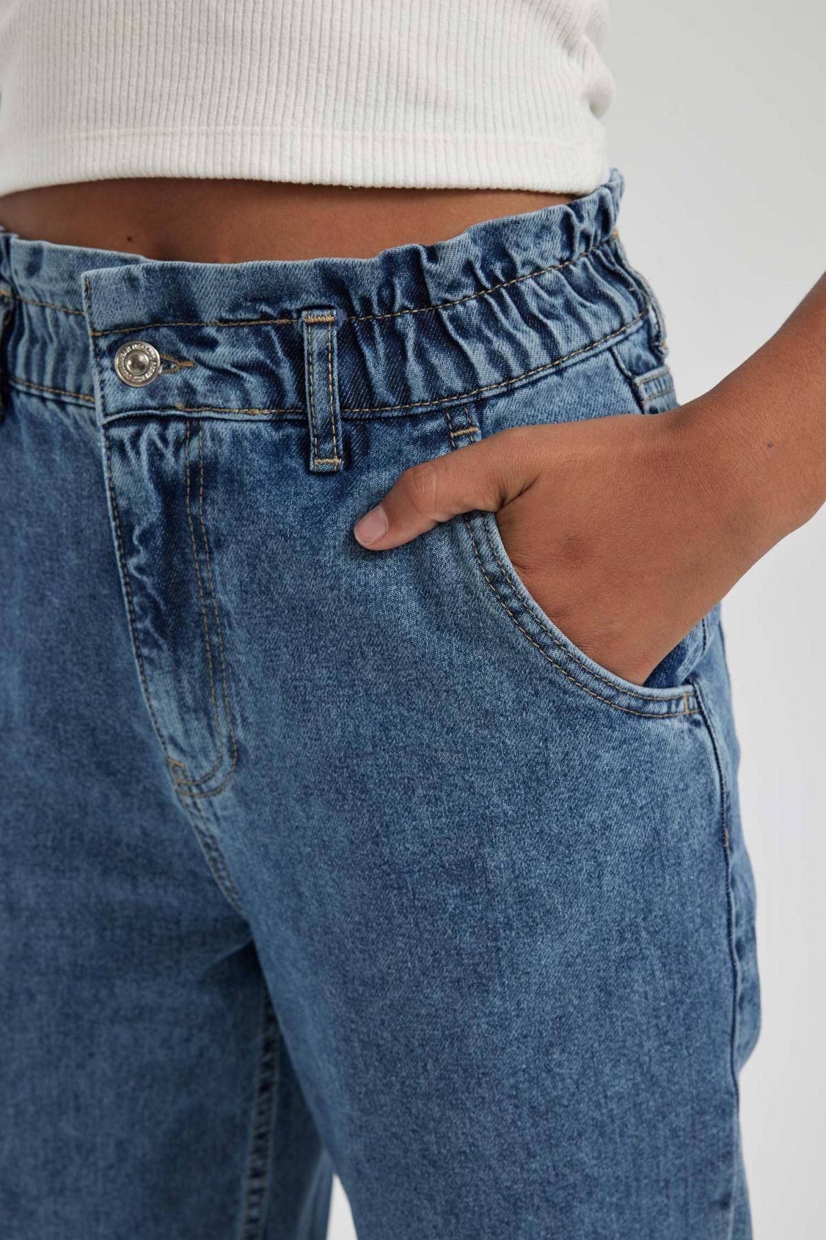 Paperbag Yüksek Bel Rahat Kesim Hafif Düz Paça Bilek Boy Jean Pantolon B0471ax23wn Paperbag Yüksek Bel Rahat Kesim Hafif Düz Paça Bilek Boy Jean Pantolon B0471ax23wn
