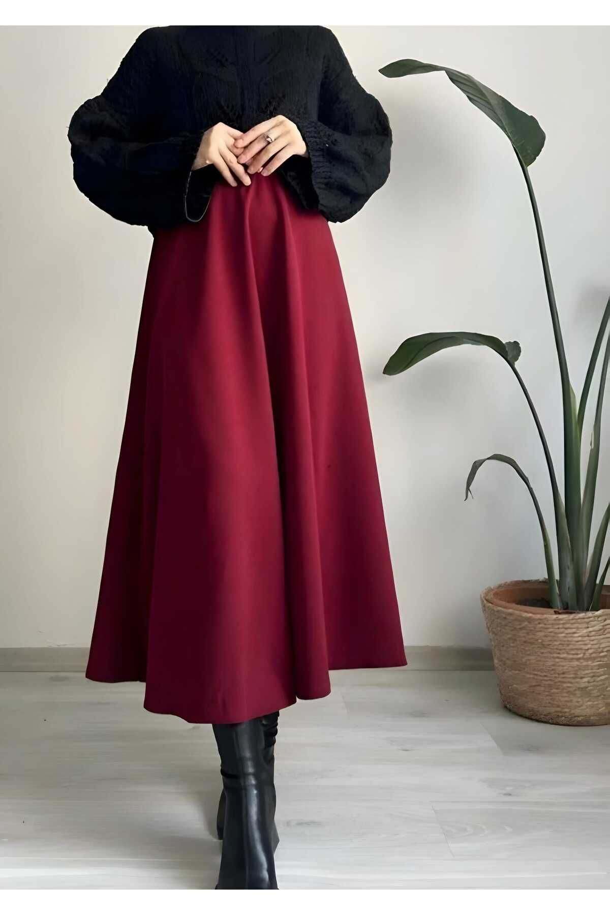 Moda Alfabe Puf Scuba Tesettür Kloş Etek Yeni Moda Alfabe Puf Scuba Tesettür Kloş Etek Yeni