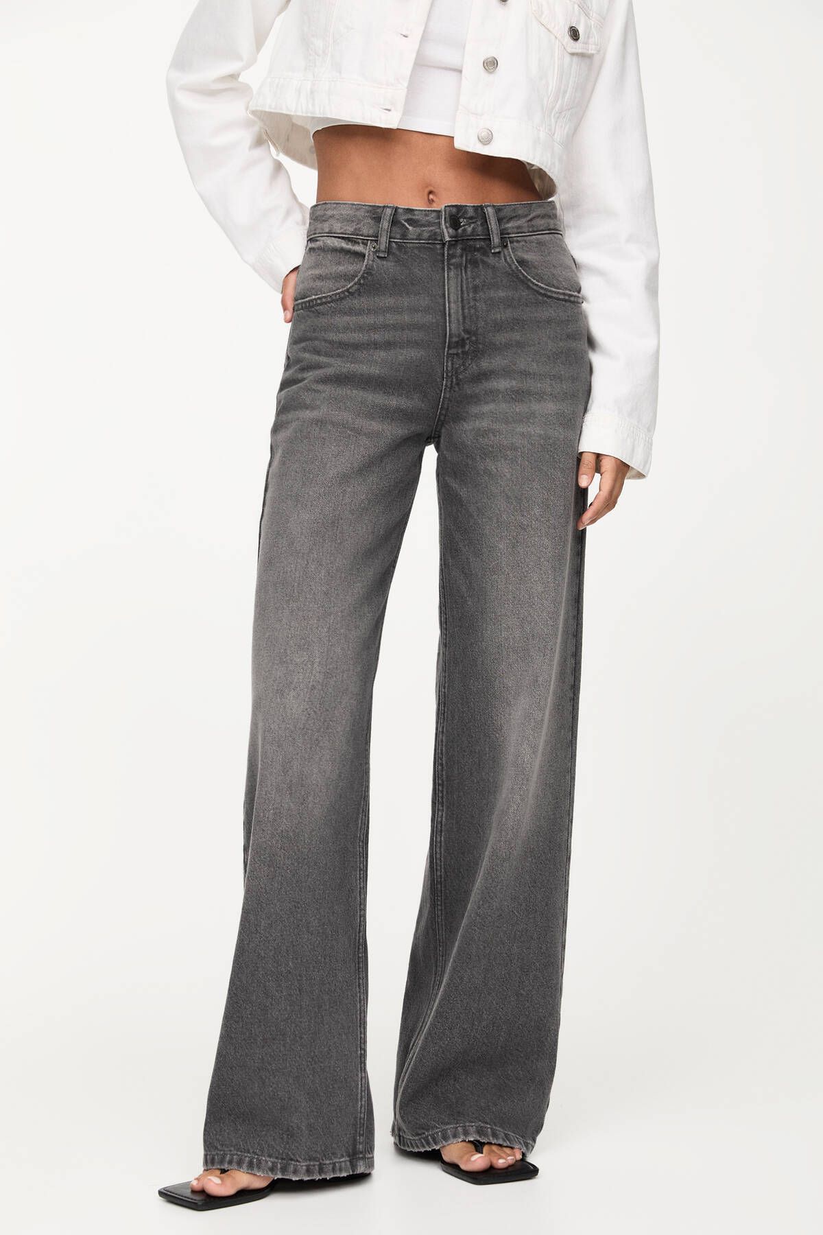 Yüksek bel geniş paça jean Yüksek bel geniş paça jean