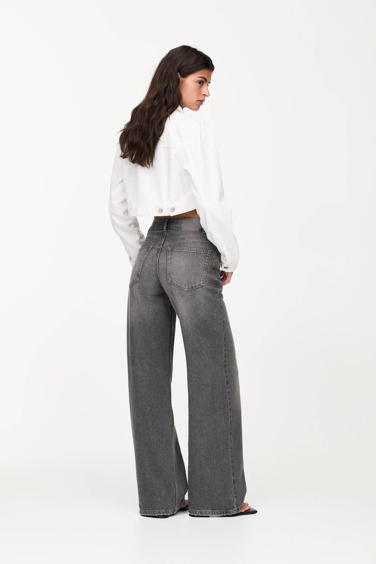 Yüksek bel geniş paça jean Yüksek bel geniş paça jean