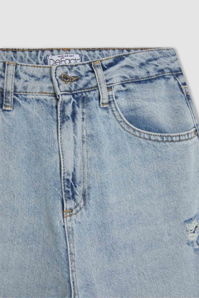 Lina Mom Fit Yırtık Detaylı Yüksek Bel Bilek Boy Jean Yıkamalı Pantolon C8611AX24HS Lina Mom Fit Yırtık Detaylı Yüksek Bel Bilek Boy Jean Yıkamalı Pantolon C8611AX24HS