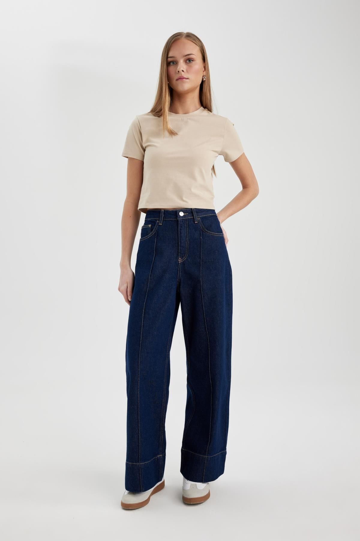 Wide Leg Yüksek Bel Geniş Paça Crop Jean Pantolon C3840ax24sp Wide Leg Yüksek Bel Geniş Paça Crop Jean Pantolon C3840ax24sp