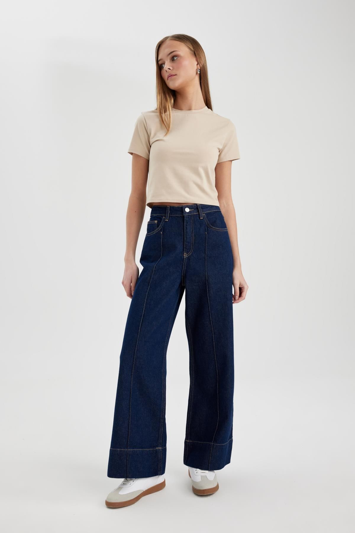 Wide Leg Yüksek Bel Geniş Paça Crop Jean Pantolon C3840ax24sp Wide Leg Yüksek Bel Geniş Paça Crop Jean Pantolon C3840ax24sp
