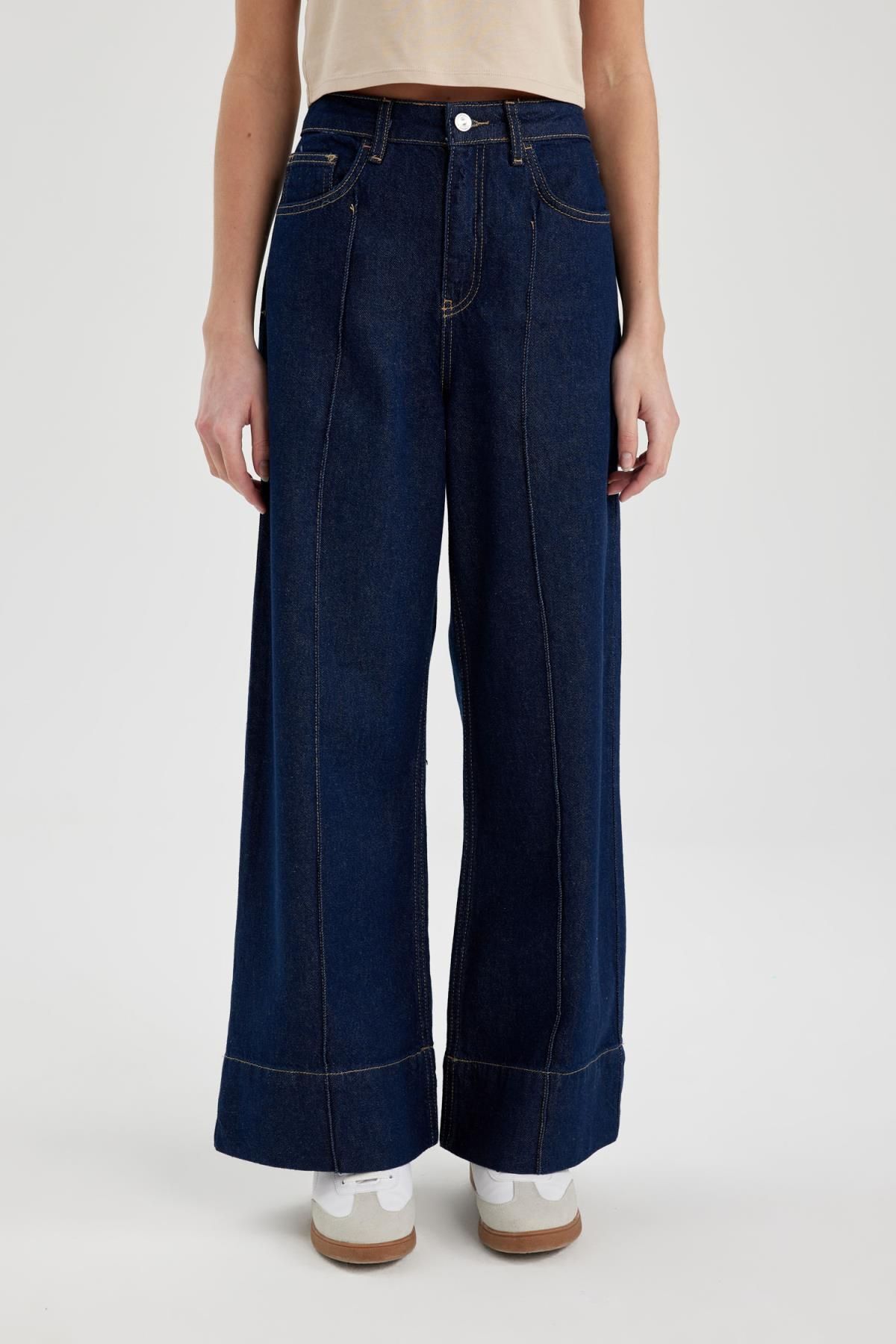 Wide Leg Yüksek Bel Geniş Paça Crop Jean Pantolon C3840ax24sp Wide Leg Yüksek Bel Geniş Paça Crop Jean Pantolon C3840ax24sp