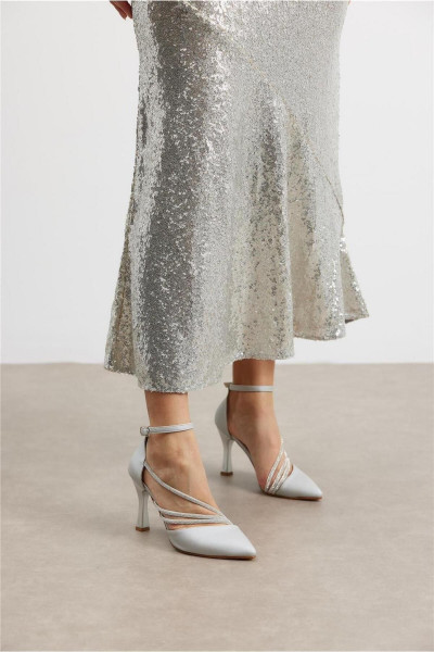 Kadın Topuklu Ayakkabı Taş detaylı