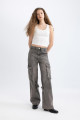 Wide Leg Kargo Yüksek Bel Uzun Jean Pantolon C1145ax24sp Wide Leg Kargo Yüksek Bel Uzun Jean Pantolon C1145ax24sp