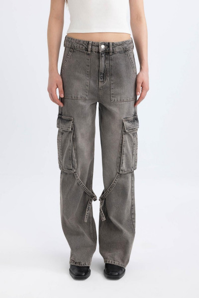 Wide Leg Kargo Yüksek Bel Uzun Jean Pantolon C1145ax24sp Wide Leg Kargo Yüksek Bel Uzun Jean Pantolon C1145ax24sp